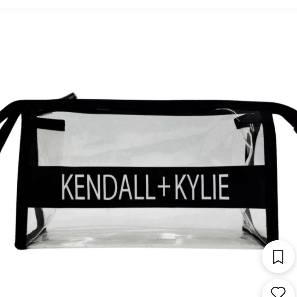 NWOT Kendall & Kylie Transparent Makeup Pouch with Black Trim